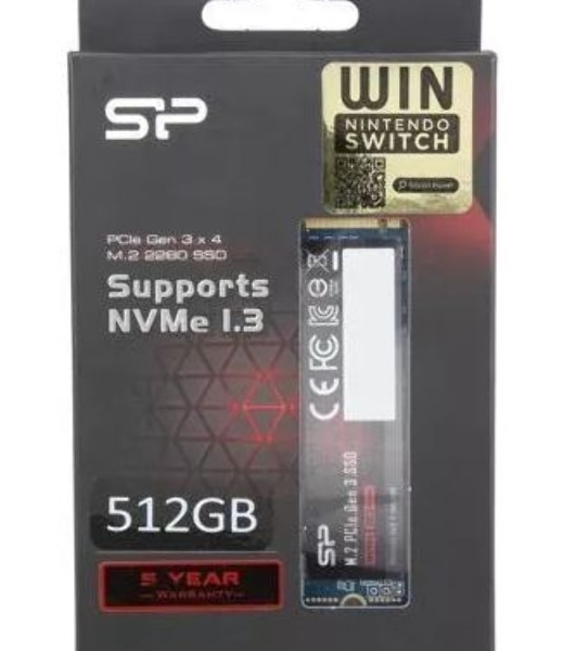 Накопитель SSD Silicon Power P34A60, 512Gb, M.2 2280, PCIe 3.0 x4, NVMe, R/W 2200/1600