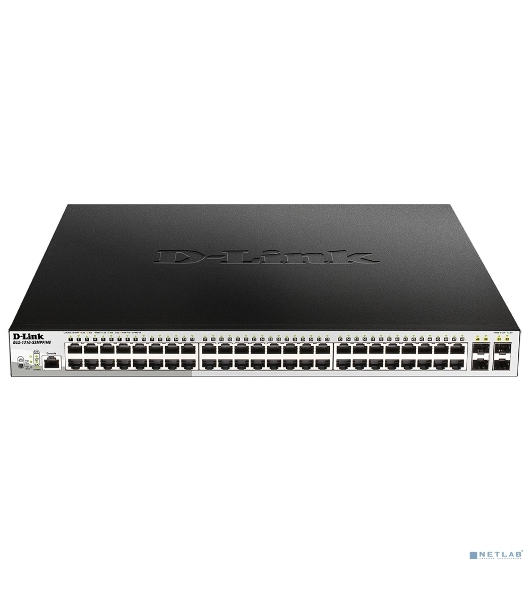 Коммутатор D-Link DGS-1210-52MPP/ME/B3A, 48×1 Гбит/с + 4×1 Гбит/с SFP, управляемый