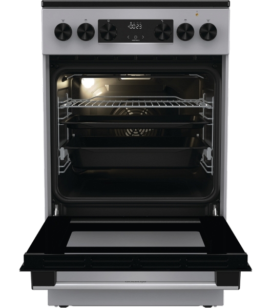 Плита электрическая Gorenje GEC5C41SG серый, конфорок 4 электрических, духовка 70 л, 50 см x 85 см x 59.4 см (без крышки)