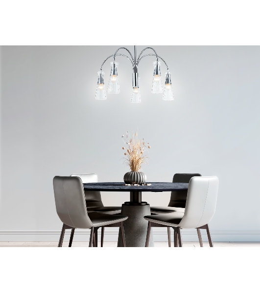 Люстра Ambrella light LH55651/5 СH/CL хром/прозрачный E14*5 max 40W D600*440