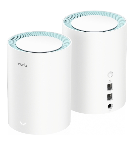 Бесшовный Mesh роутер Cudy M1300 (M1300 2-PACK) AC1200 10/100/1000BASE-TX/Wi-Fi белый (упак.:2шт)