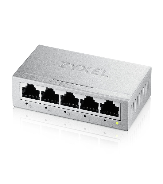 Коммутатор Zyxel GS-105B v5, 5 портов 1000 Мбит/с, настольный, металлический корпус