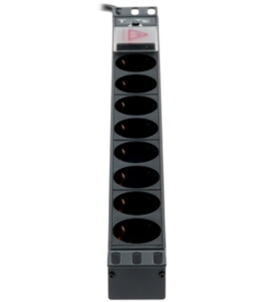 Блок распределения питания Lanmaster TWT-PDU19-16A8P-3.0 гор.размещ. 8xSchuko базовые 16A C14 3м
