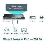 Коммутатор 24-port 10/100Mbps Unmanaged PoE+ Switch with 2 combo RJ-45/SFP uplink ports, metal case, rack mount, 24 802.3af/at compliant PoE+ ports, 2 gigabit combo RJ-45/SFP uplink ports, DIP switches for Extend mode, Isolation mode and Priority mode, up to 25, фото5
