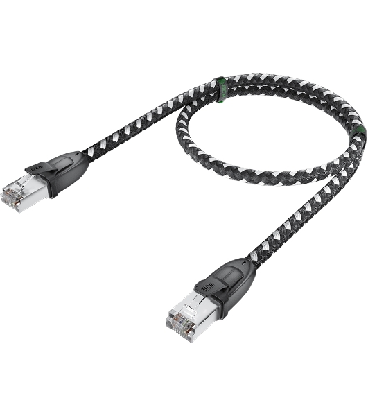 Патч-корд GCR PROF прямой 3.0m, UTP медь cat.6, STRONG черно-белый нейлон, ethernet high speed 10 Гбит/с, T568B, GCR-52778