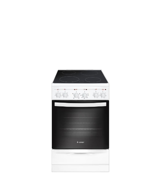 Плита электрическая Gefest 5160-02 0095 белый, конфорок 4 электрических, духовка 55 л, 50 см x 85 см x 58.5 см
