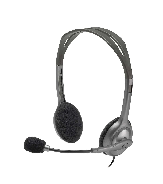 Гарнитура Logitech H110 серебристый, проводная, 3.5 мм