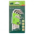Набор ключей имбусовых Сибртех Tamper-Torx, 9 шт., TT10-TТ50, 45x, закаленные, короткие, никель, фото 1