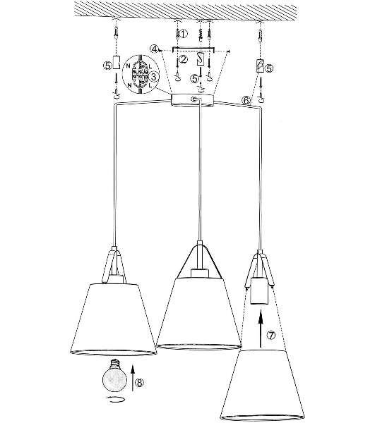 Светильник подвесной HIPER H155-2 3E2740Вт черный