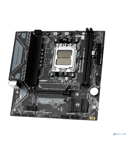 Материнская плата Maxsun Challenger B850M-K, AM5, AMD B850, 2xDDR5, 2xSATA, 1xM.2, 1xPCIe 5.0 x16, 1xPCIe 3.0 x1, 1xHDMI, 1x1Gb LAN, 4xUSB-A 5Gbps, 2xUSB-A 2.0, 2x3.5 мм, 5.1, mATX
