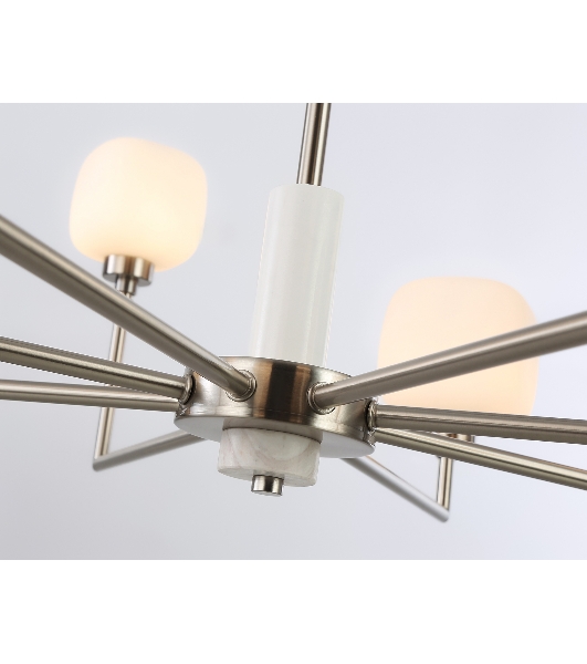 Люстра Ambrella light LH53003/8 SN/FR сатин никель/белый матовый G9*8 max 40W D830*680