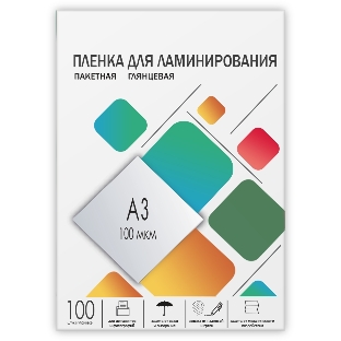 Пленка для ламинирования A3, 303х426 (100 мкм) глянцевая 100 шт, Гелеос LPA3-100