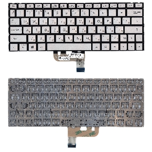 Клавиатура для ноутбука Asus UX333F серебристая с подсветкой