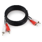 Кабель аудио Cablexpert CCA-2R2R-3M-N, 2xRCA/2xRCA, 3м, черный, пакет, фото2