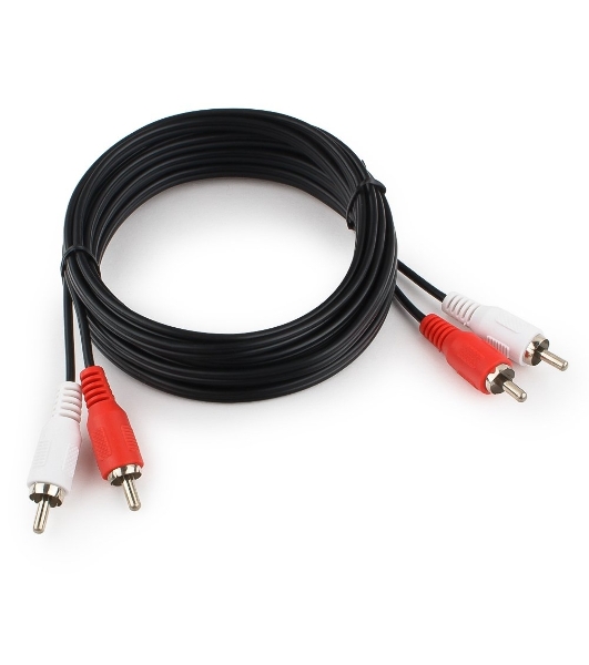 Кабель аудио Cablexpert CCA-2R2R-3M-N, 2xRCA/2xRCA, 3м, черный, пакет