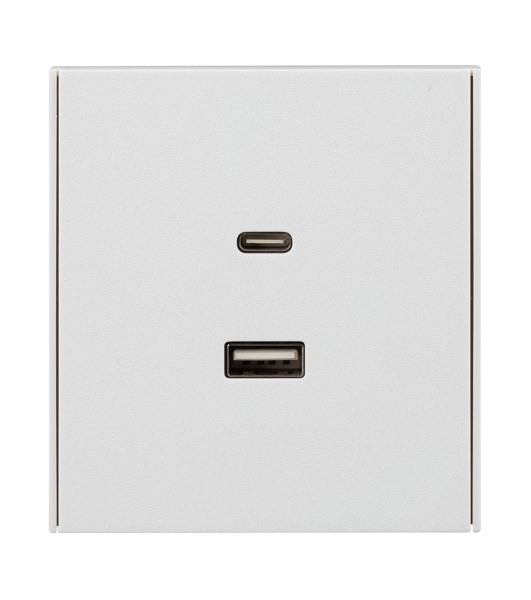 Розетка Kranz STRONG USB-A+Type-C 3А с функцией быстрой зарядки жемчуг