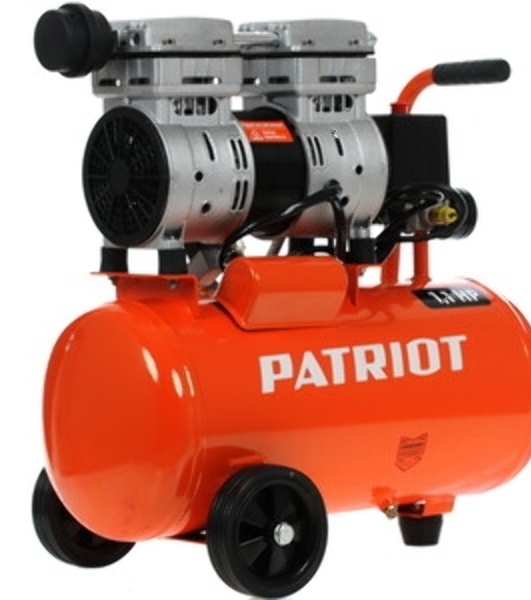 Компрессор Patriot WO 24-160 525306375 Безмасляный; Мощн. 1,1 кВт; Напр. 230В Об. двиг.: 2850 об/мин; Производительность: 160 л/мин; Объем ресивера: 24 л; Давление: 8 бар