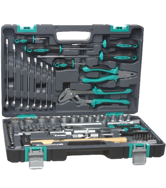 Набор инструментов Stels 141041/2'' 1/4'' CrV пластиковый кейс  76 предм.