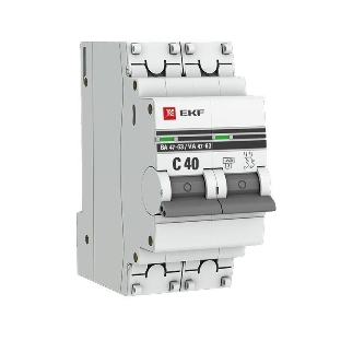 Выключатель автоматический EKF mcb4763-2-40C-pro 2P 40А (C) 4,5kA ВА 47-63 EKF PROxima