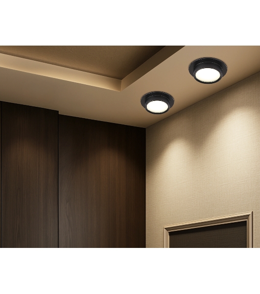 Светильник встраиваемый Ambrella light TN6735 BK черный IP44 GX53 D110*57