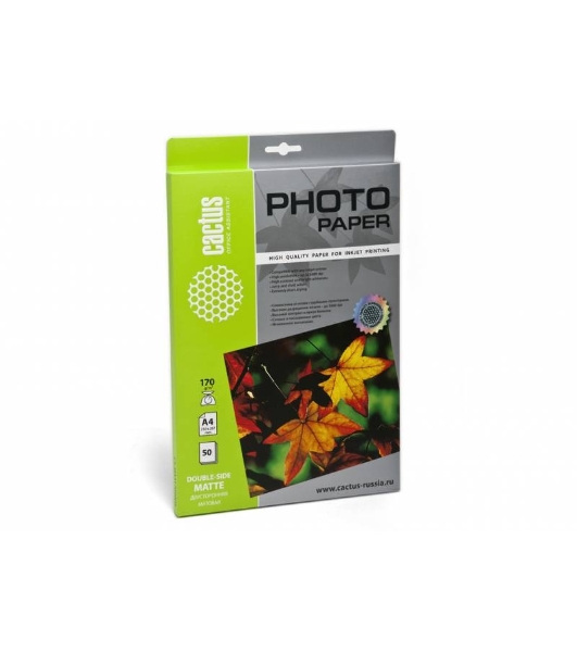 Фотобумага Cactus CS-MA417050DS матовая двусторонняя A4 170 г/м2 50 листов