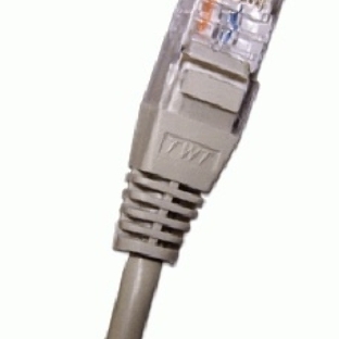 Патч-корд 2-х парный TWT UTP cat.5e, с заливными колпачками, 1.0 м, серый