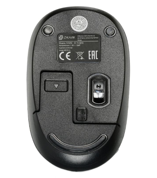 Мышь беспроводная Oklick 505MW черный, 1000 dpi, радиоканал, USB, кнопки - 3