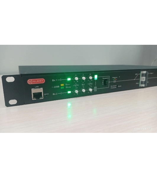 Автоматический ввод резерва Elemy ATS-1203/16/S/E/DO, 1U, 220B, 16A, Ethernet, Digital Output, in (2) C20, out (1) C19 (6) C13