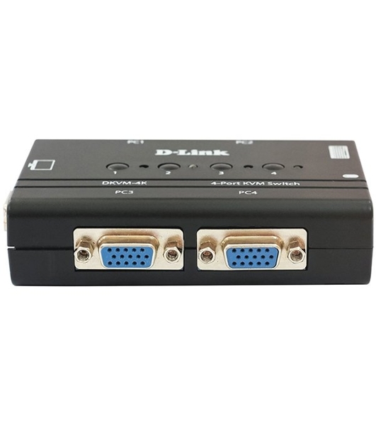 Переключатель KVM D-link DKVM-4K/B3A 4-портовый KVM-переключатель с портами VGA и PS/2