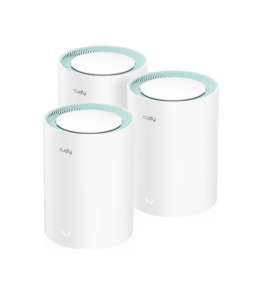 Бесшовный Mesh роутер Cudy M1300 (M1300 3-PACK) AC1200 10/100/1000BASE-TX/Wi-Fi белый (упак.:3шт)