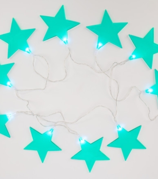 Гирлянда светодиодная Neon-night 'Звездопад' бирюзовая 10 LED, 2,25 м, прозрачныйПВХ, белый цвет свечения, 2 х АА (батарейки не в комплекте)
