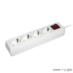 Удлинитель 4х5 м с заземл. 16А IP20 У04К с выкл. 2P+PE IEK WYP10-16-04-05-ZK-N, фото 1