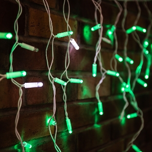 Гирлянда Neon-night 'Айсикл' 4,8х0,6 м, с эффектом мерцания, белый ПВХ, 176 LED, зеленый, 230В