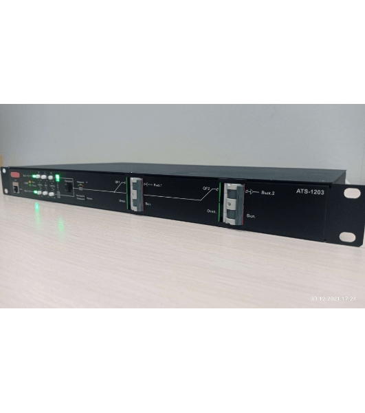 Автоматический ввод резерва Elemy ATS-1203/16/S/E/DO, 1U, 220B, 16A, Ethernet, Digital Output, in (2) C20, out (1) C19 (6) C13