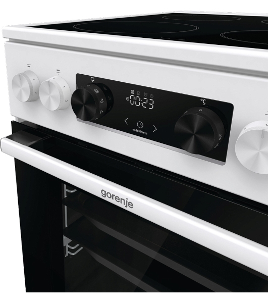 Плита электрическая Gorenje GEC5C42WG белый, конфорок 4 электрических, духовка 70 л, 50 см x 85 см x 59.4 см (без крышки)