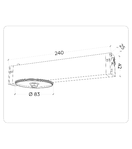 A2542 BK черный крепеж трековый для корпуса DIY D85mm 232*83*55