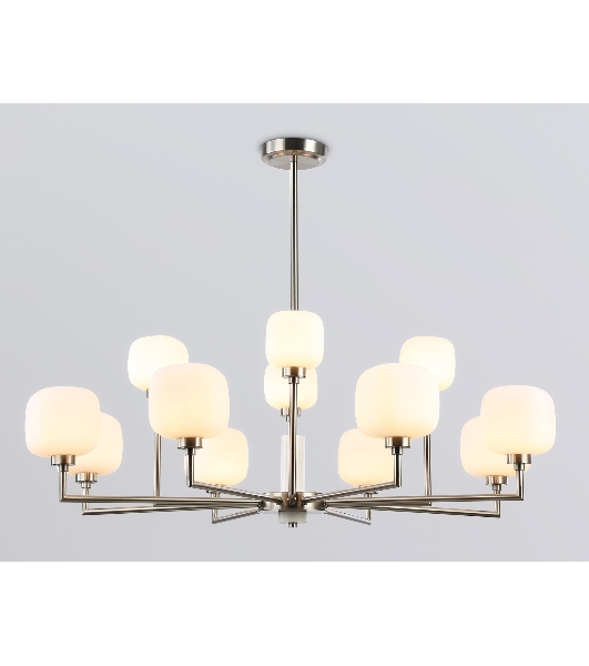 Люстра Ambrella light LH53005/12 SN/FR сатин никель/белый матовый G9*12 max 40W D910*680