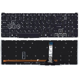 Клавиатура для ноутбука Acer Predator Helios 300 PH315-52 черная с белой подсветкой