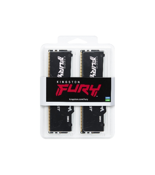 Оперативная память Kingston Fury Beast, DDR5, 16Gb (2x8GB), 5600MHz, CL40, DIMM, с радиаторами, RGB, черный