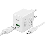Зарядное устройство Hoco 18Вт, 3А, QC3.0, 1xUSB + кабель USB/Type-C, CS12A, белый, блистер, фото5