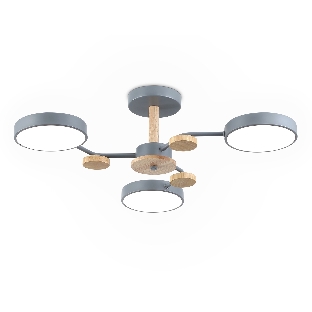 Светильник Ambrella light FL4856/3 GR/WD серый/дерево 54W 3000-6000K D660*170 (без ПДУ)