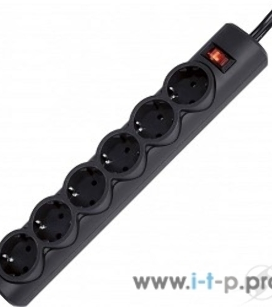 Сетевой фильтр Defender DFS 155/6 розеток/черный/5.0 м