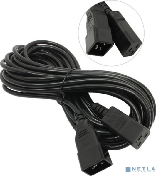 Кабель питания (UPS) ExeGate Power EC20-10P (С19->С20) VDE-250V-3*1.5-СU, 16А, черный, 10м