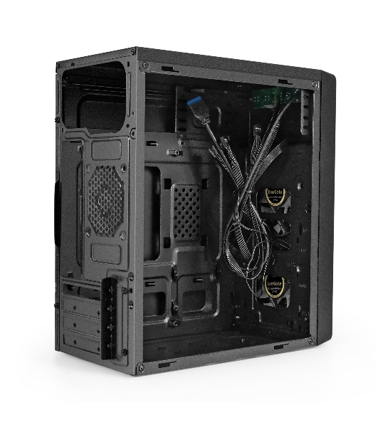Компьютерный корпус Minitower ExeGate mEVO-7803-XP400 (mATX, БП XP400 с вент. 12см, 2*USB+1*USB 3.0, HD аудио, черный, 2 вент. 12см с RGb подсветкой)