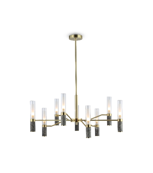 Люстра Ambrella light LH53355/9 GD/CL/WH золото/прозрачный/белый G9*9 max 40W D850*890