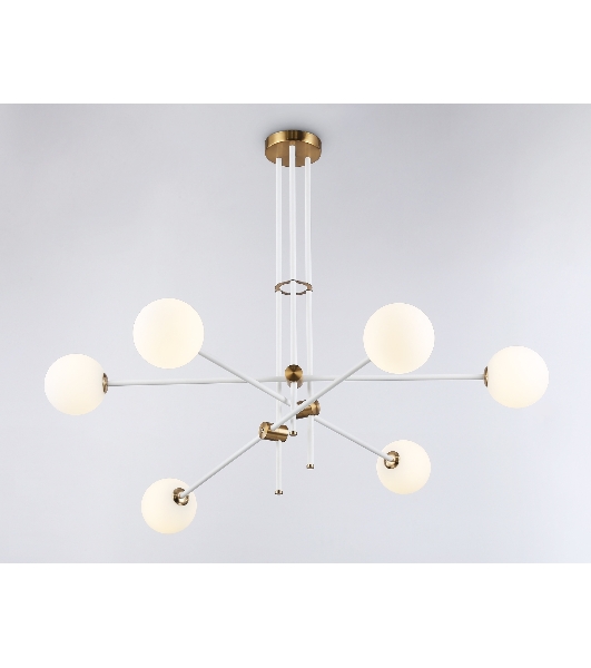 Светитльник Ambrella Light TR2521/6 WH/BS белый/латунь G9/6 max 10W D970*750