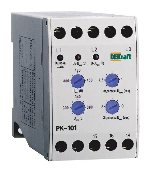 Реле контроля фаз 380В тип01 серии РК-101 DEKraft 23300DEK