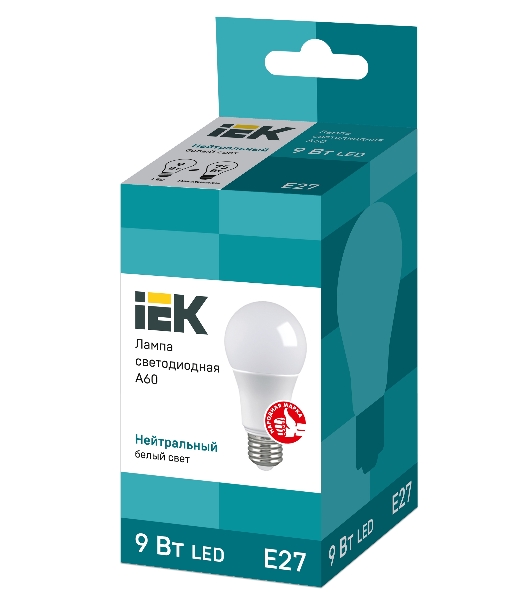 Лампа cветодиодная IEK LLE-A60-9-230-40-E27 ECO A60 шар 9Вт 230В 4000К E27