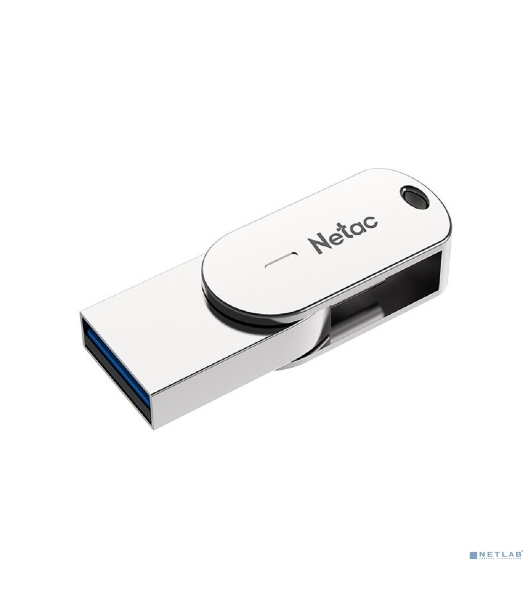 Флешка USB Netac U785 (NT03U785C-032G-30PN), 32Gb, USB 3.0/TypeC, R/W 110/45, серебристый