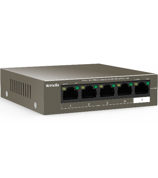 Коммутатор Tenda TEF1105P-4-63W 5PORT 10/100M